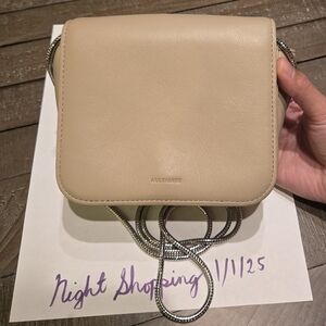 All Saints Taupe Crossbody Silver Hardware